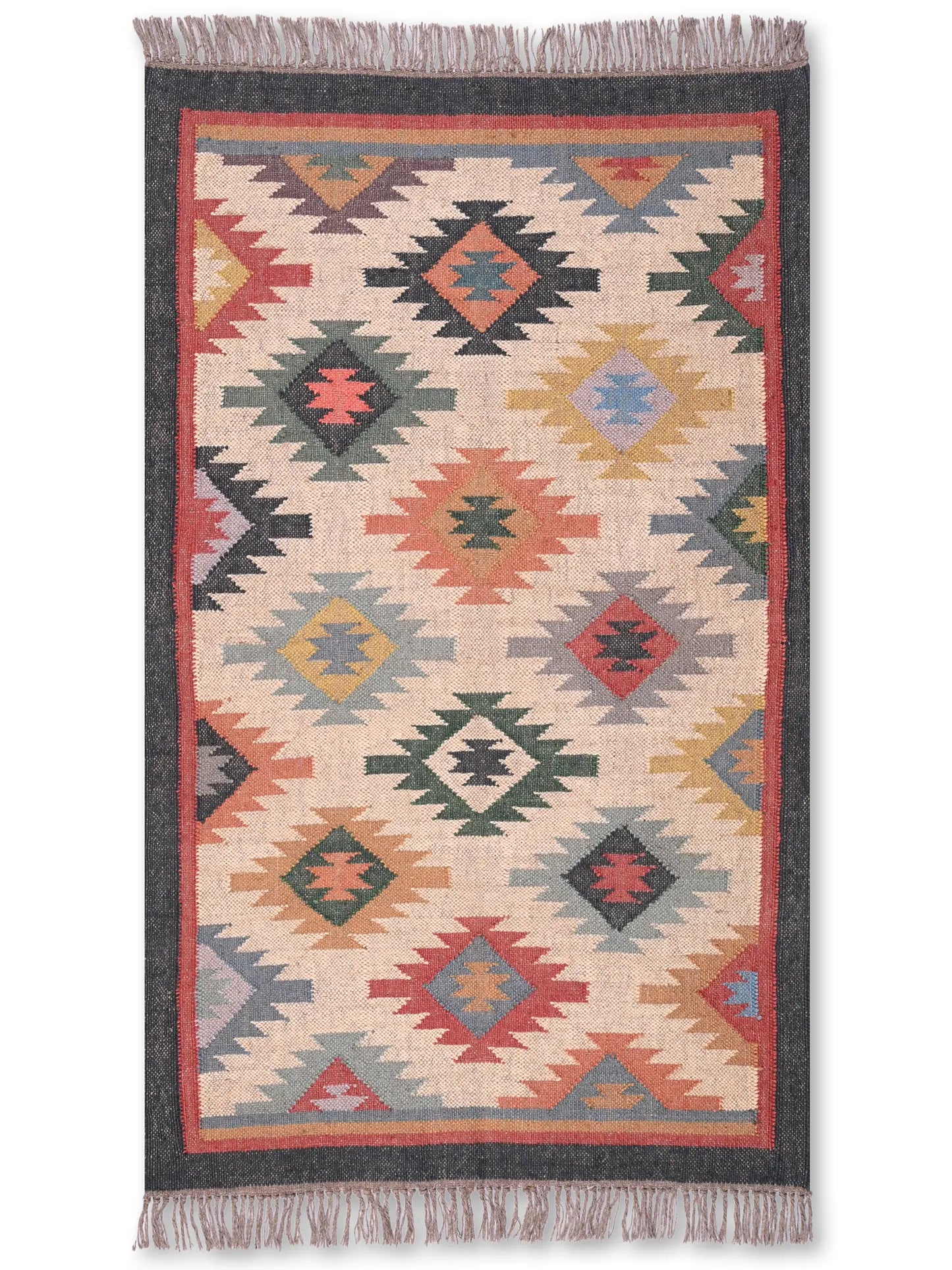 alfombras kilim pasillo 90x150 multicolor hecha a mano en fibras naturales
