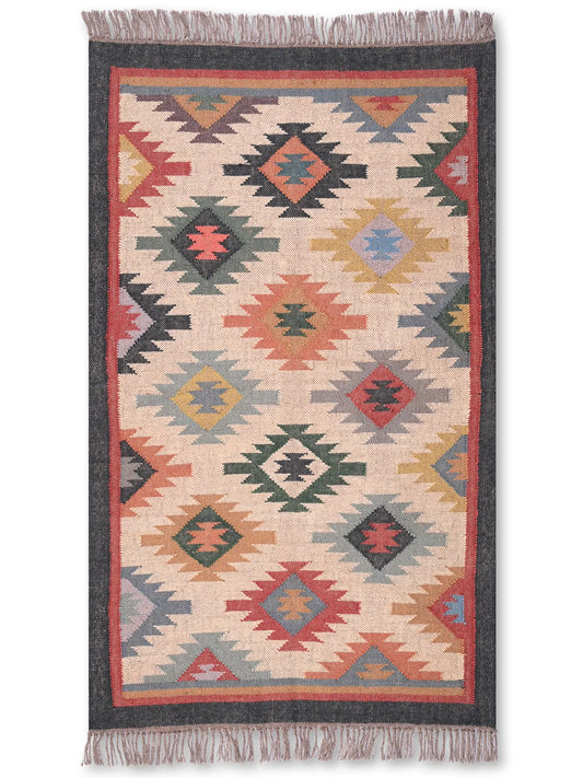 alfombras kilim pasillo 90x150 multicolor hecha a mano en fibras naturales
