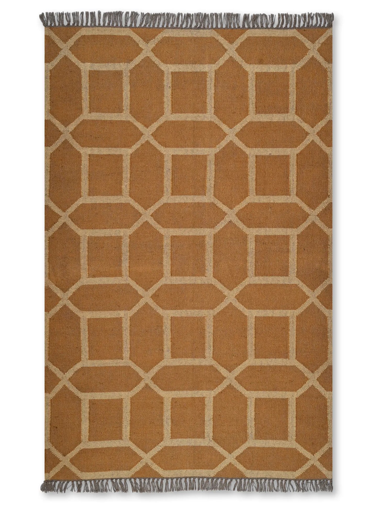 alfombras kilim pasillo 120x180 marrón hecha a mano en fibras naturales
