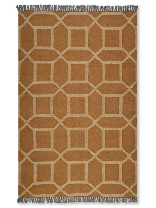 alfombras kilim pasillo 120x180 marrón hecha a mano en fibras naturales
