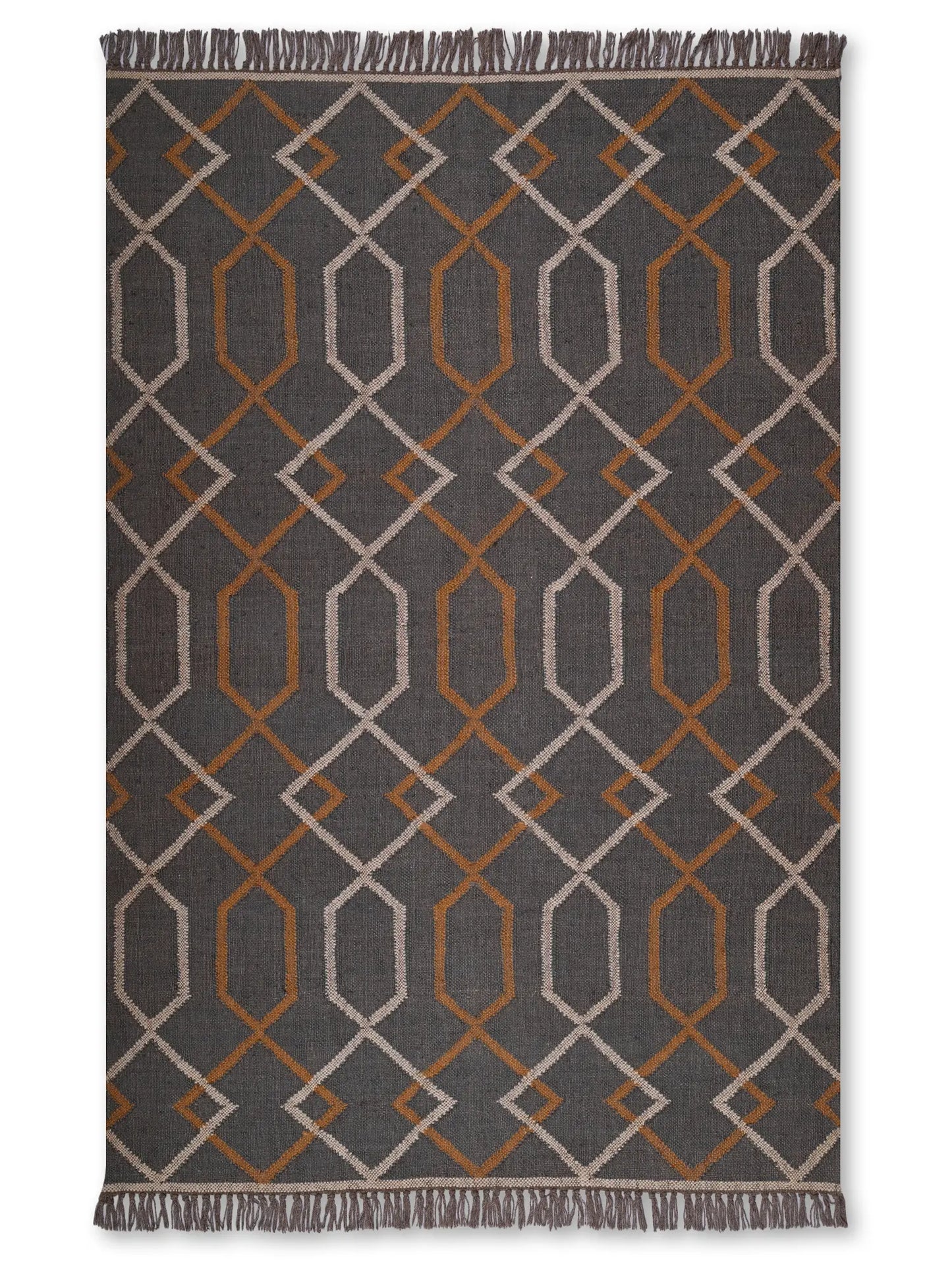 alfombras kilim pasillo 120x80 marrón hecha a mano en fibras naturales