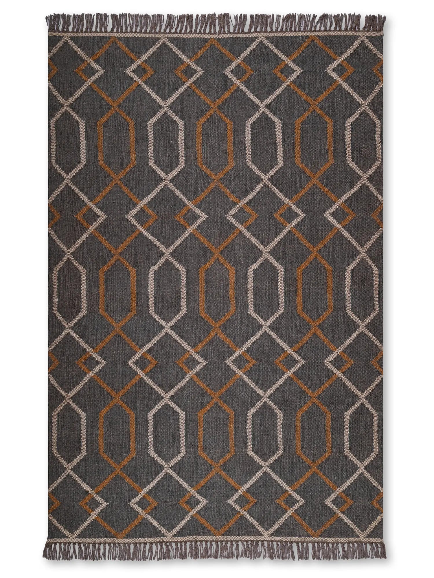 alfombras kilim pasillo 120x80 marrón hecha a mano en fibras naturales