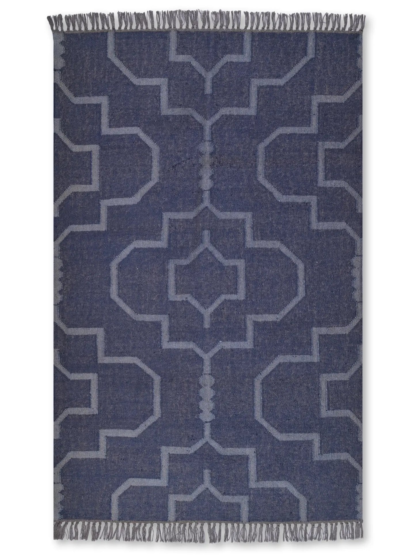 alfombras kilim pasillo 120x80 azul hecha a mano en fibras naturales