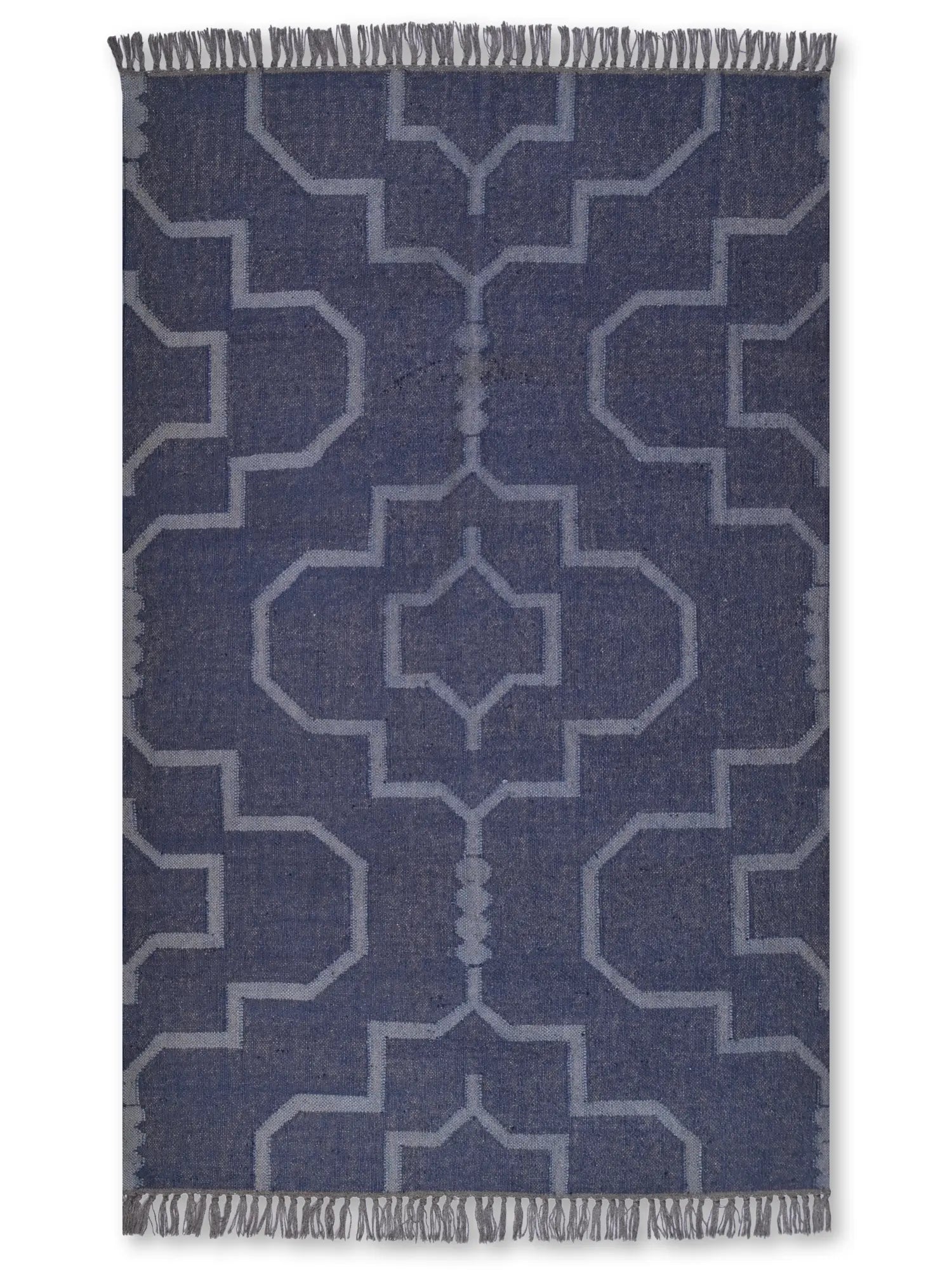 alfombras kilim pasillo 120x80 azul hecha a mano en fibras naturales