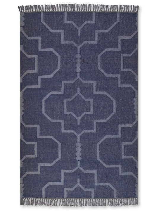 alfombras kilim pasillo 120x80 azul hecha a mano en fibras naturales