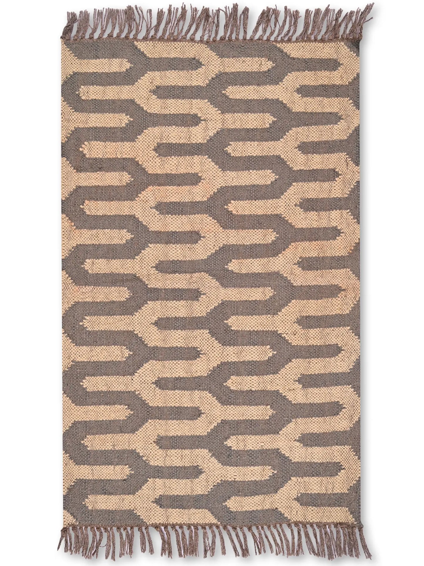 alfombras kilim pasillo 60x90 marrón hecha a mano en fibras naturales