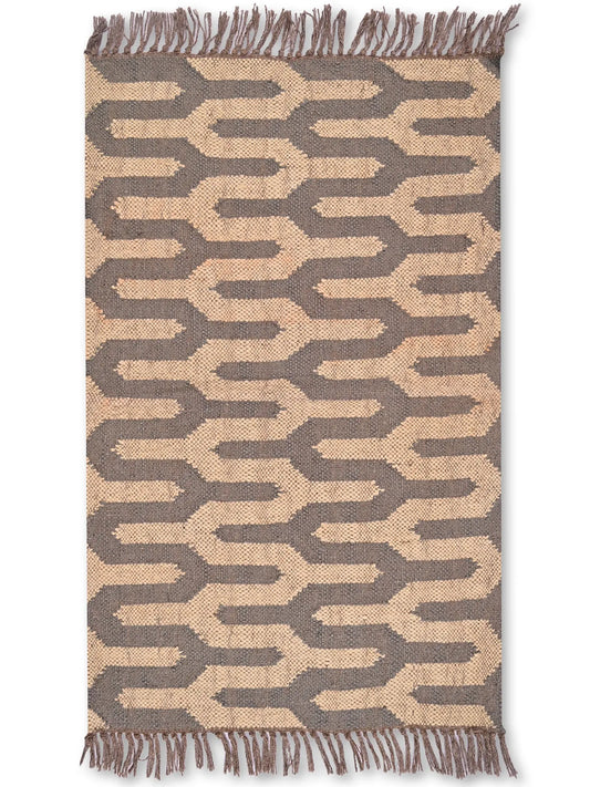 alfombras kilim pasillo 60x90 marrón hecha a mano en fibras naturales