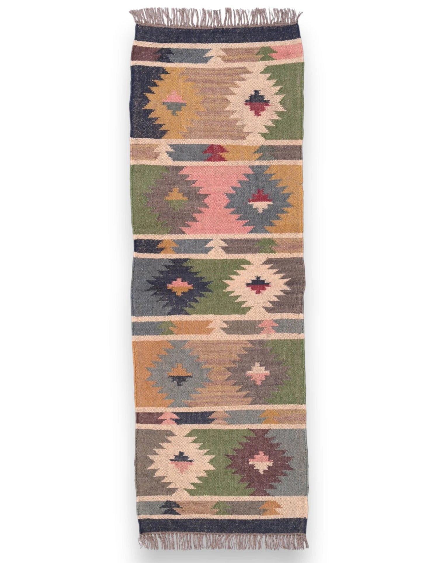 alfombras kilim pasillo 60x180 multicolor hecha a mano en fibras naturales
