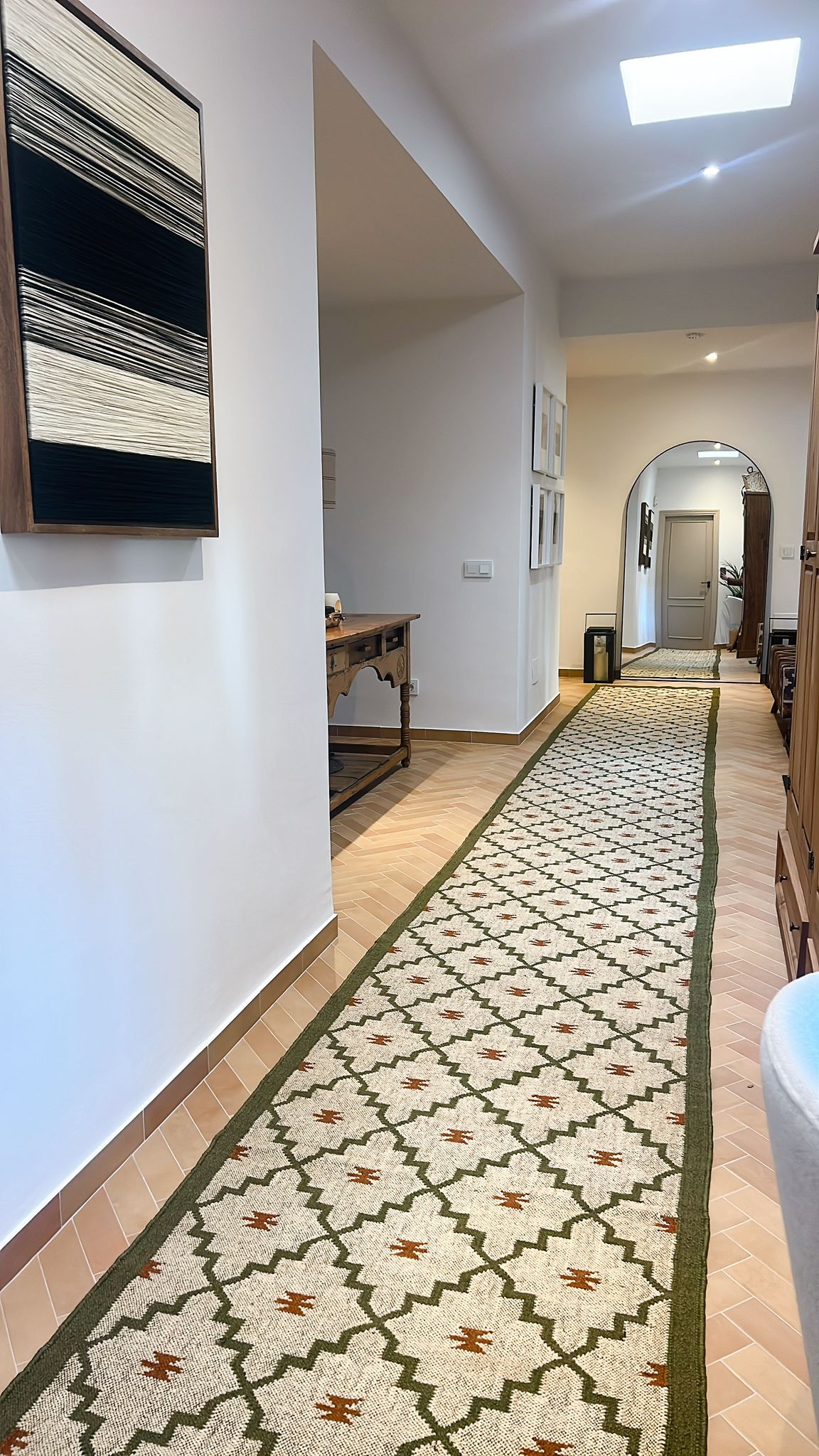 alfombra kilim de pasillo en casa de Ana