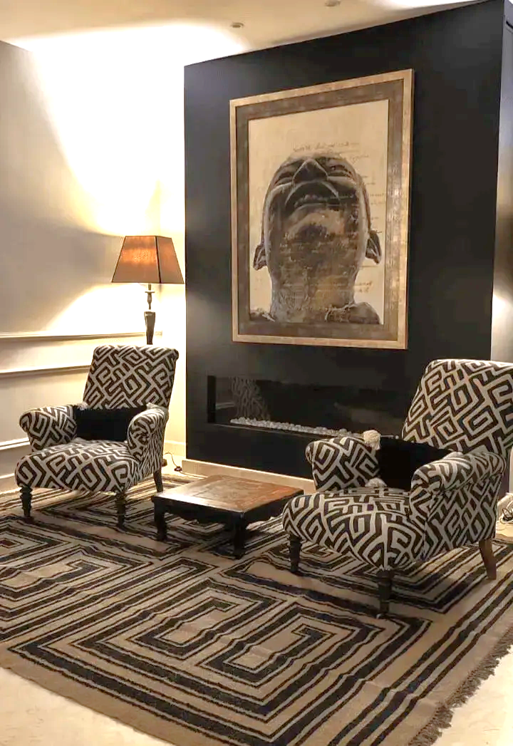 alfombras kilim moderna blanco y negro