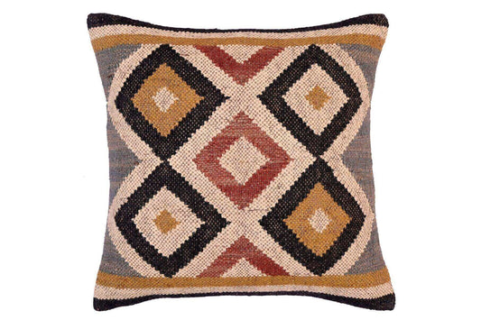 funda de cojin kilim yute y lana, 45x45, cojines kilim, cojines kilims