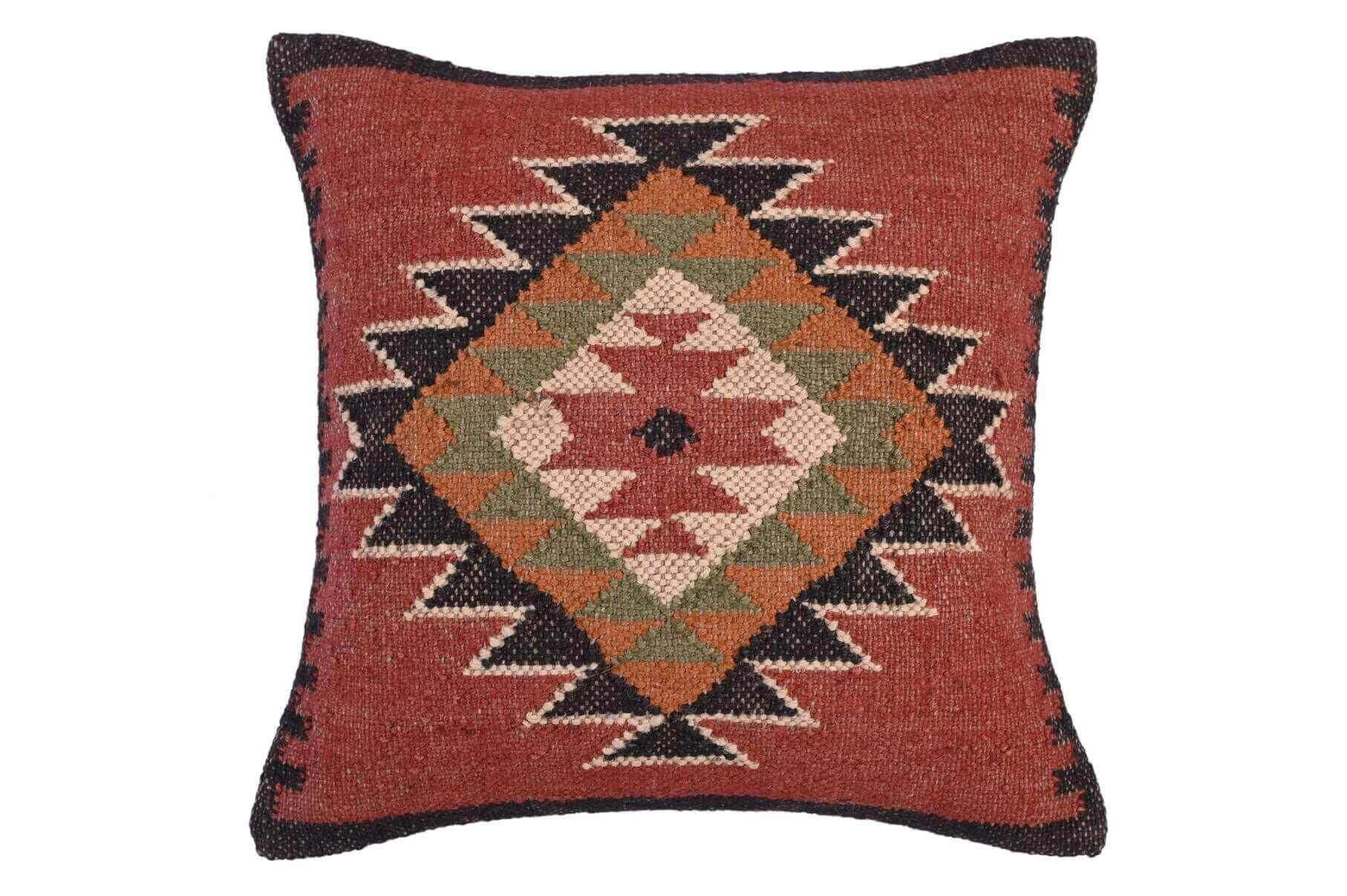 funda de cojin kilim yute y lana, 45x45, cojines kilim, cojines kilims