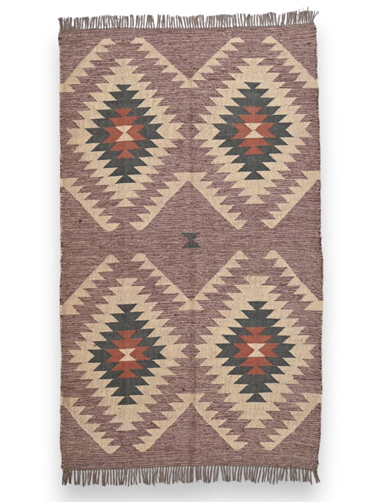 alfombras kililm pasillo 120x180 multicolor necha a mano en fibras naturales