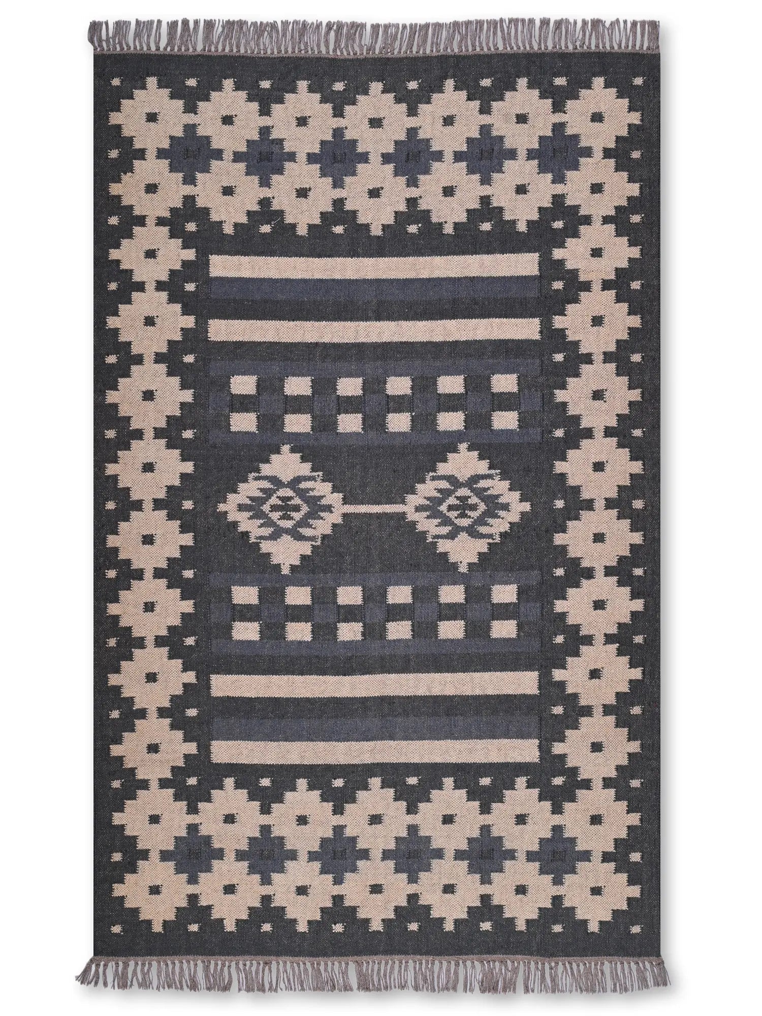 alfombras kililm pasillo 120x180 multicolor necha a mano en fibras naturales
