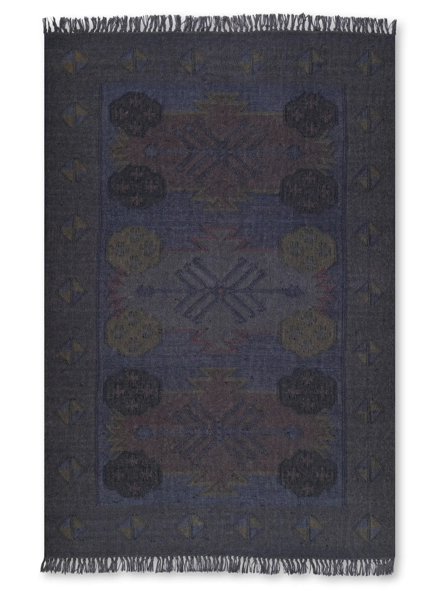 alfombras kililm pasillo 120x180 multicolor necha a mano en fibras naturales
