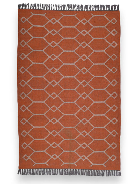 alfombras kilim pasillo 120x80 rojo hecha a mano en fibras naturales