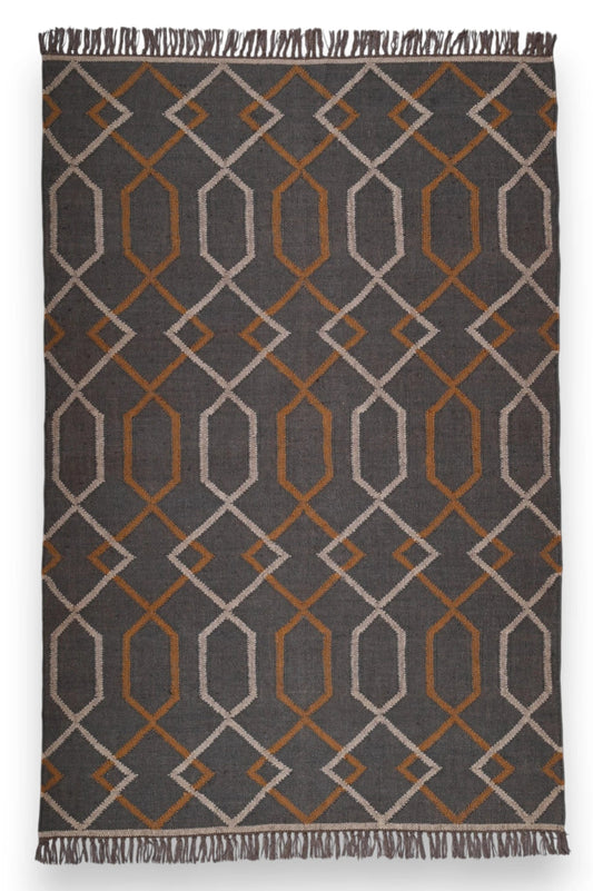 alfombras kilim pasillo 120x80 marrón hecha a mano en fibras naturales