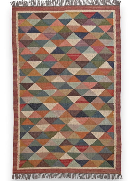 alfombras kililm pasillo 120x180 multicolor necha a mano en fibras naturales