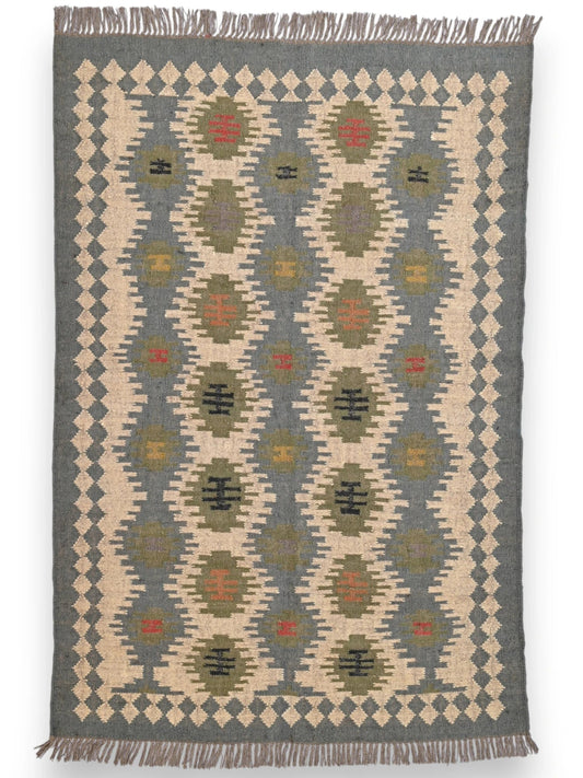 alfombras kililm pasillo 120x180 multicolor necha a mano en fibras naturales
