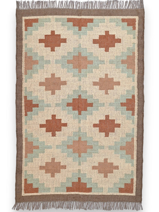 alfombras kililm pasillo 120x180 multicolor necha a mano en fibras naturales