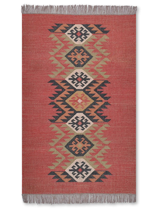 alfombras kililm pasillo 120x180 multicolor necha a mano en fibras naturales