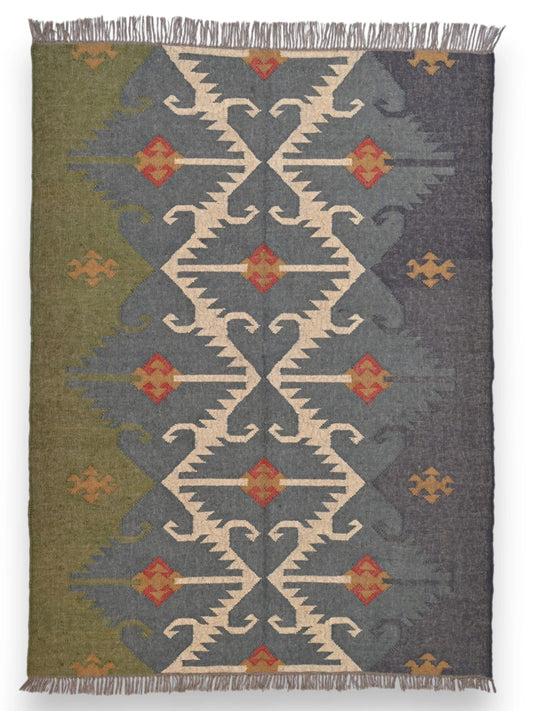 alfombras kililm pasillo 150x210 multicolor necha a mano en fibras naturales
