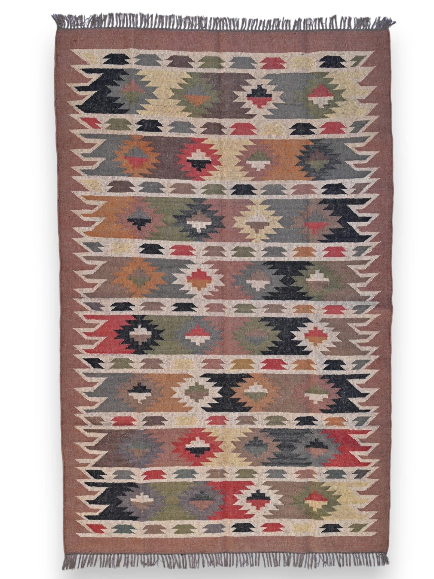 alfombras kililm pasillo 150x240 multicolor necha a mano en fibras naturales
