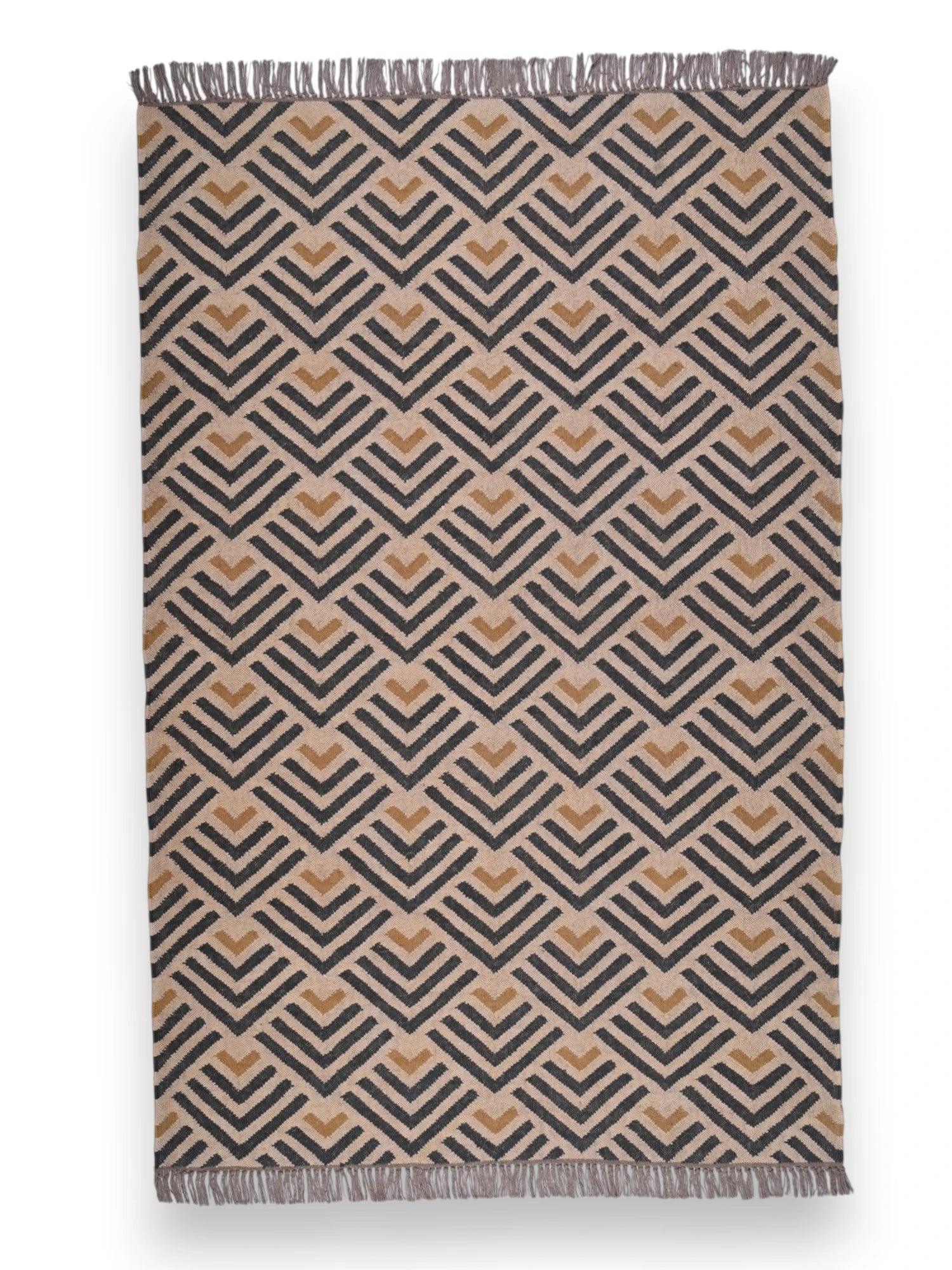 alfombras kililm pasillo 150x240  beige negro necha a mano en fibras naturales

