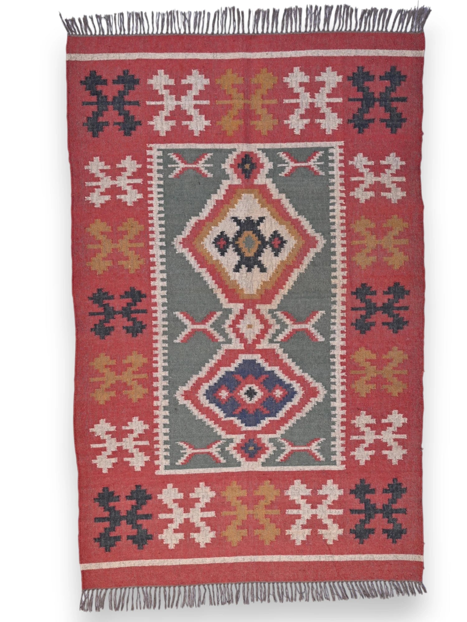 alfombras kililm pasillo 150x240 multicolor necha a mano en fibras naturales
