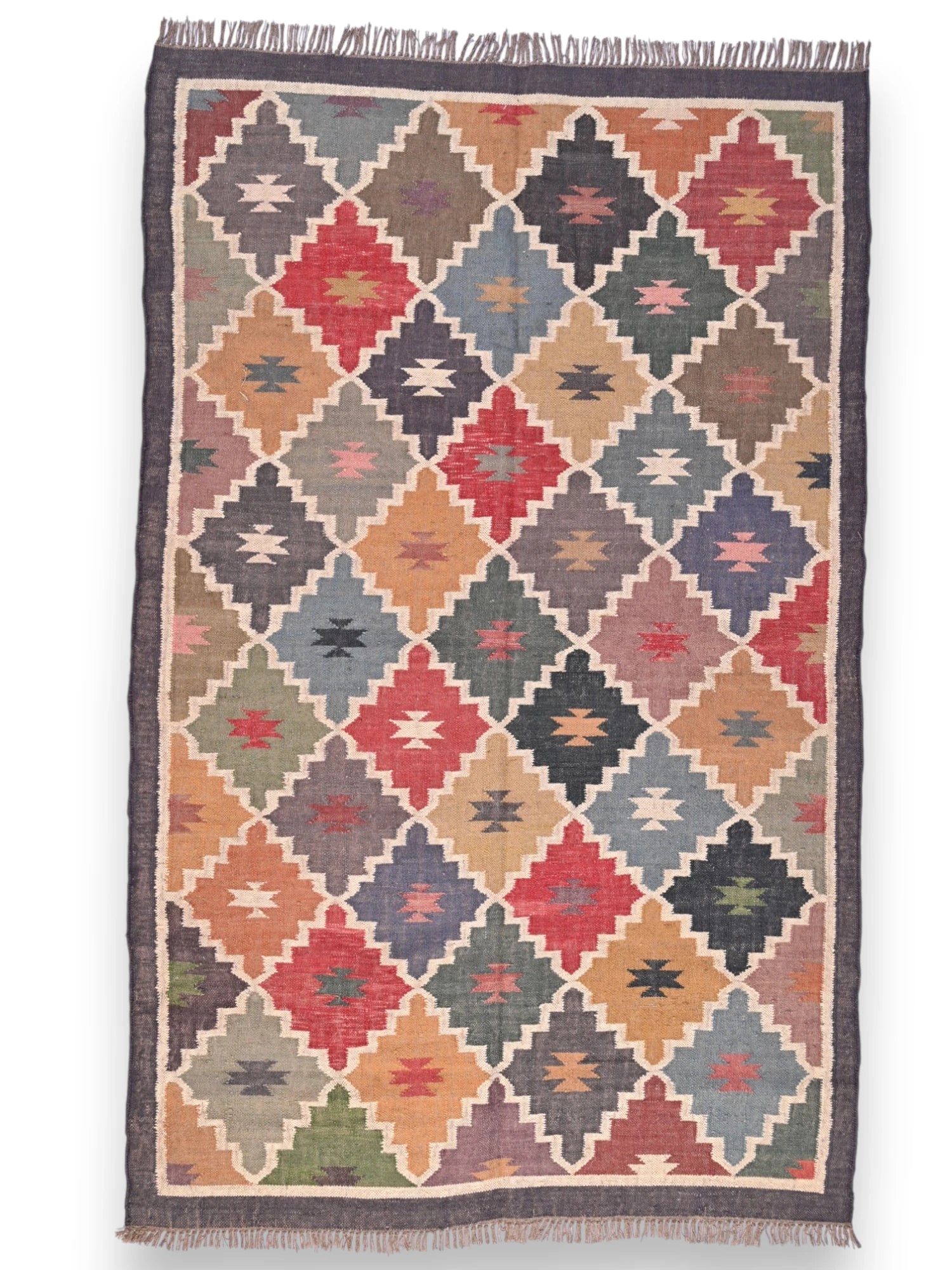 alfombras kililm pasillo 150x240 multicolor necha a mano en fibras naturales