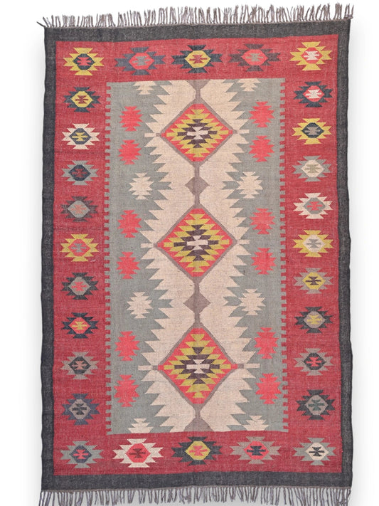 alfombras kililm pasillo 150x240 multicolor necha a mano en fibras naturales
