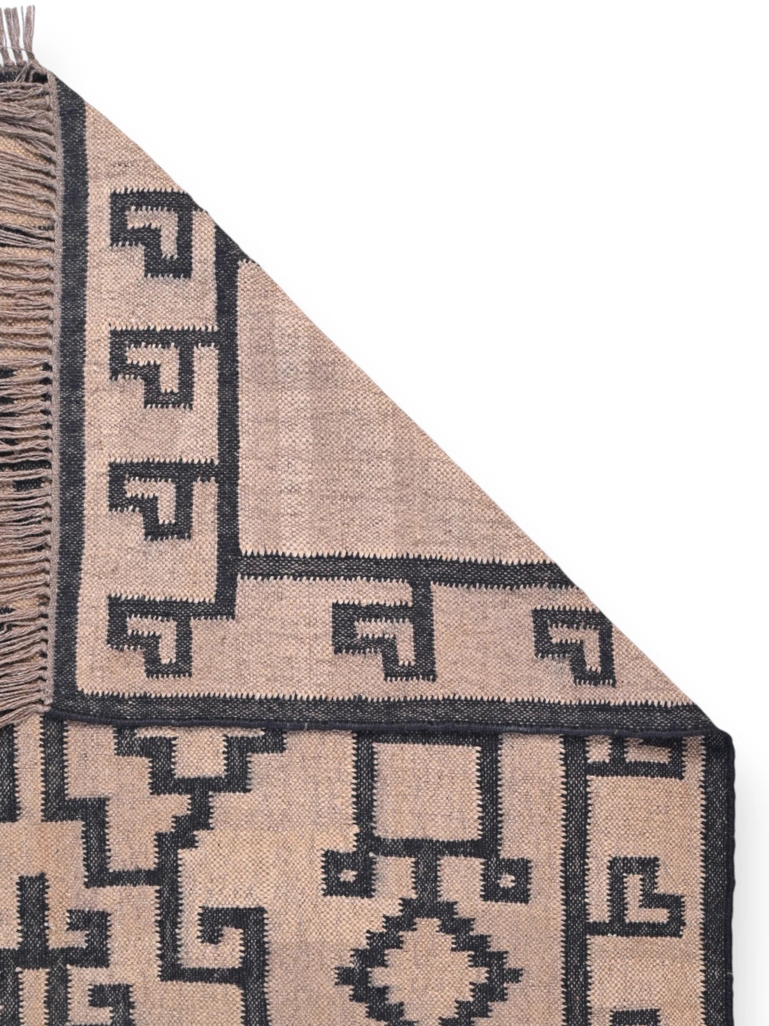 Detalle de alfombras kililm pasillo 150x240 multicolor necha a mano en fibras naturales