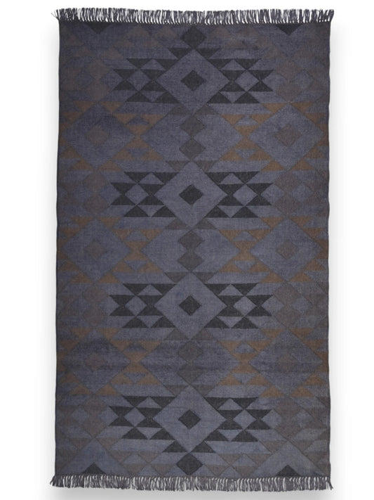 alfombras kililm pasillo 150x240  negro necha a mano en fibras naturales

