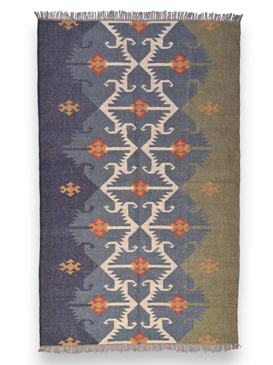 alfombras kililm pasillo 150x240 multicolor necha a mano en fibras naturales