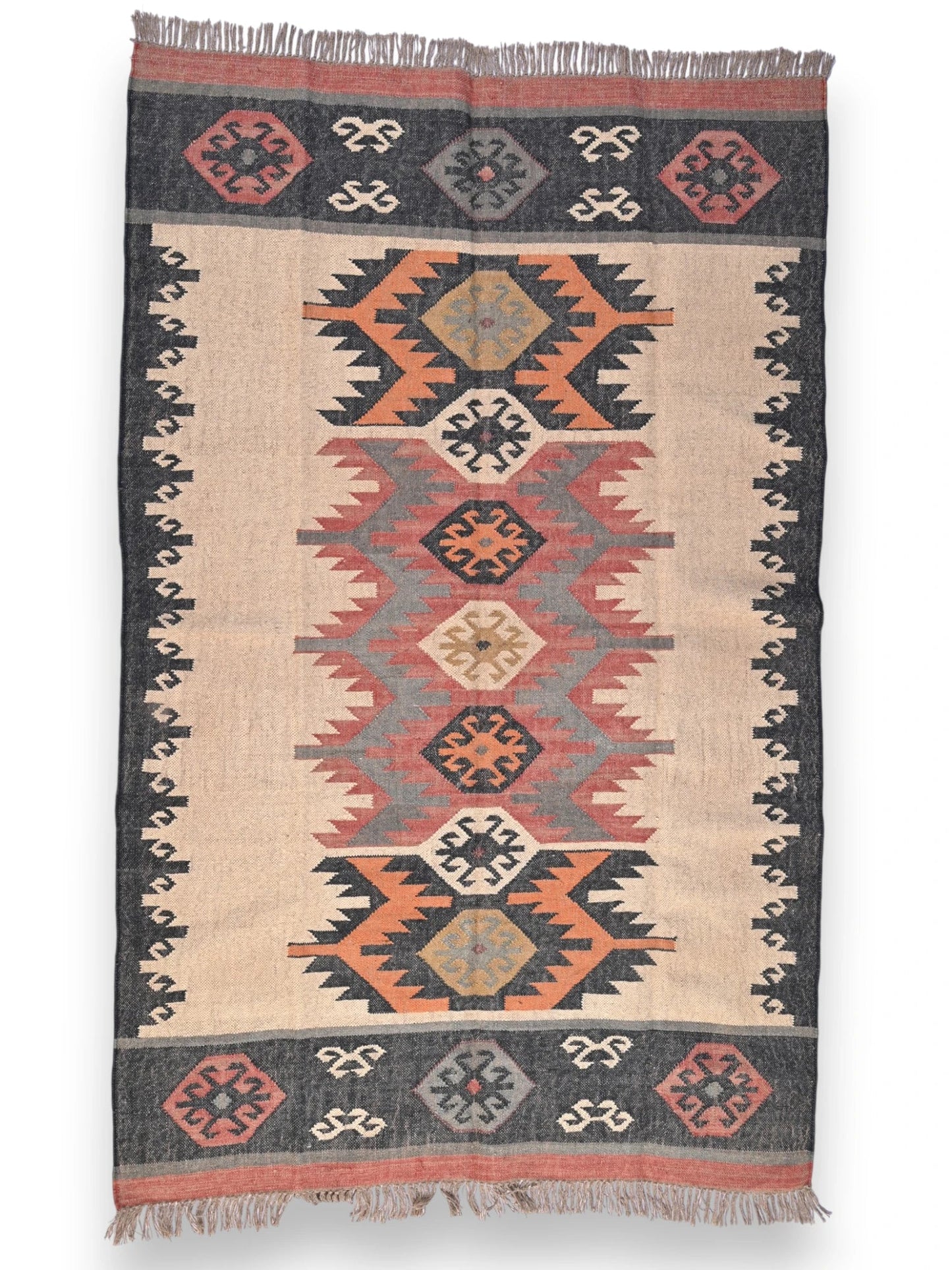 alfombras kililm pasillo 150x240 multicolor necha a mano en fibras naturales
