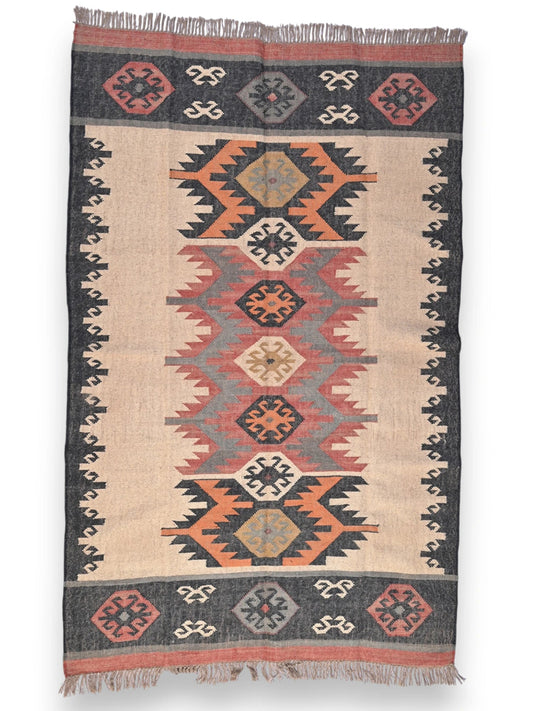 alfombras kililm pasillo 150x240 multicolor necha a mano en fibras naturales
