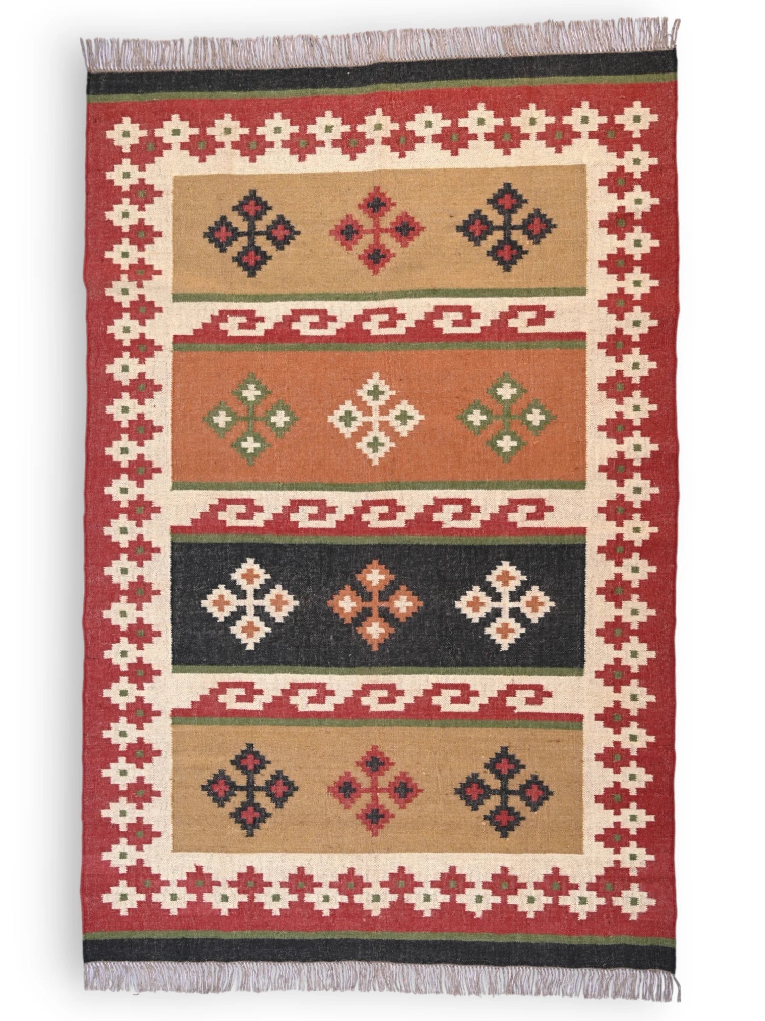 alfombras kililm pasillo 180x270 multicolor necha a mano en fibras naturales
