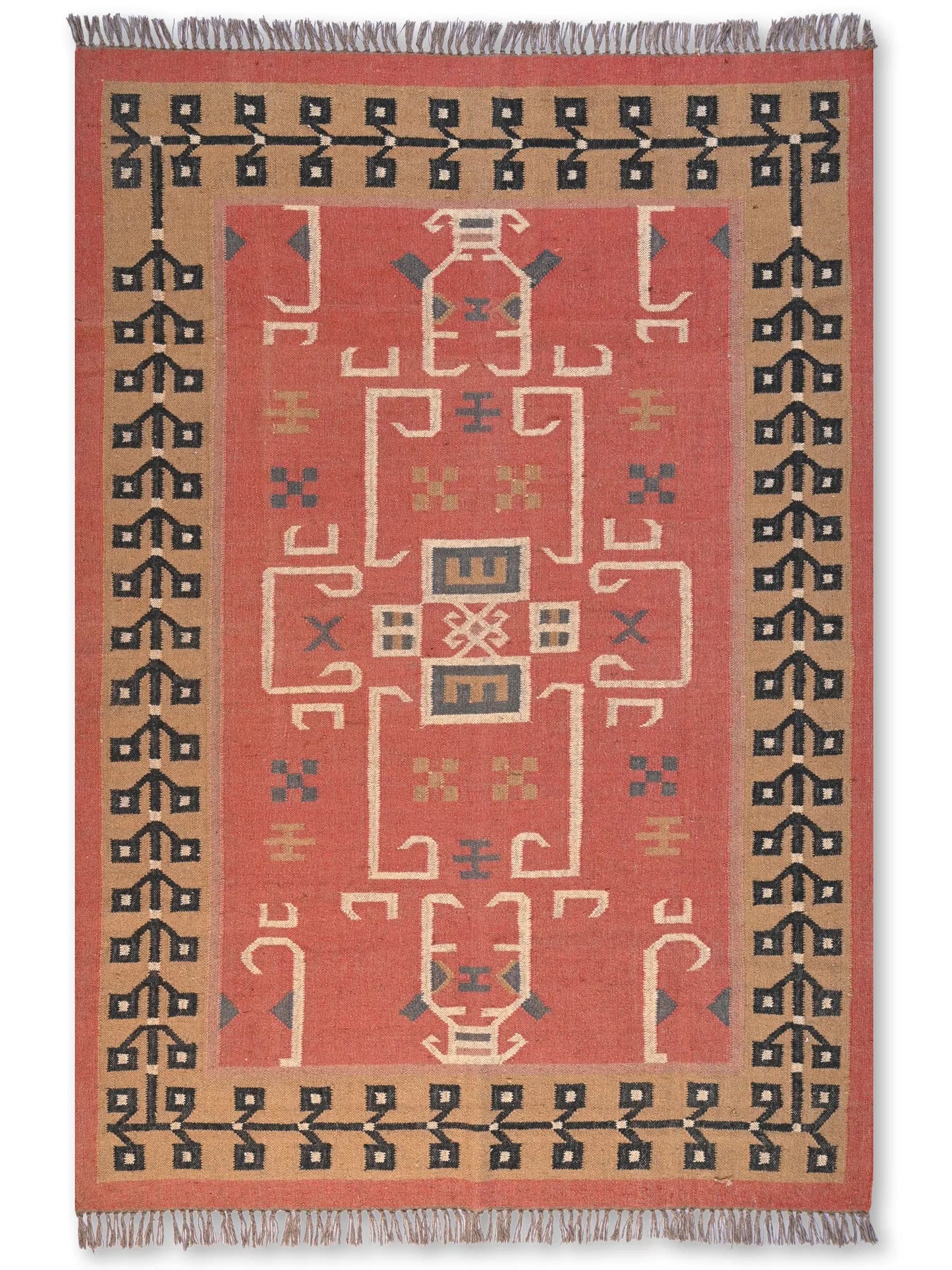 alfombras kililm pasillo 180x270 multicolor necha a mano en fibras naturales
