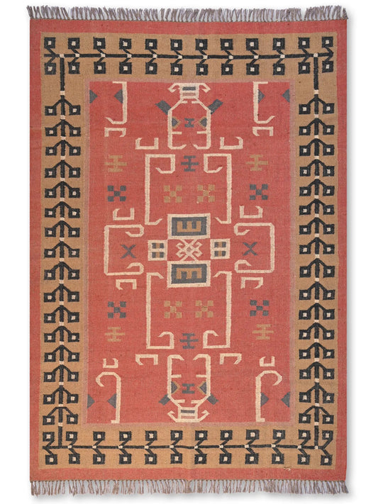 alfombras kililm pasillo 180x270 multicolor necha a mano en fibras naturales
