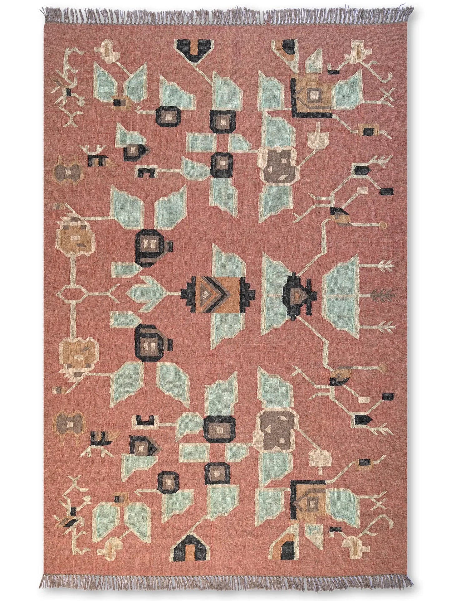 alfombras kililm pasillo 180x270 multicolor necha a mano en fibras naturales
