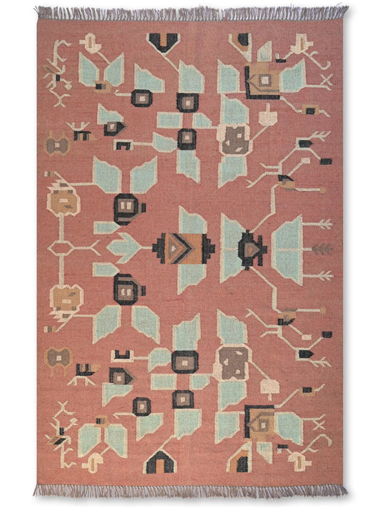 alfombras kililm pasillo 180x270 multicolor necha a mano en fibras naturales

