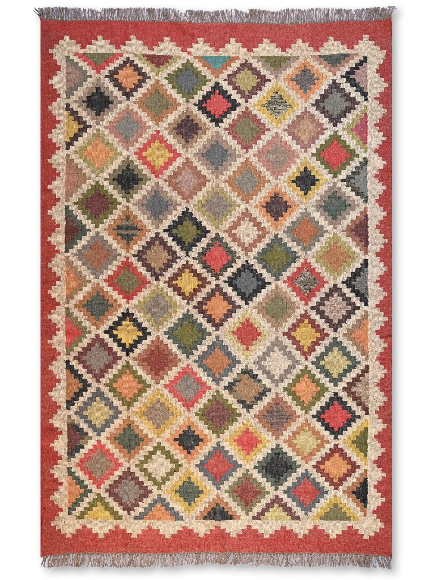 alfombras kililm pasillo 180x270 multicolor necha a mano en fibras naturales