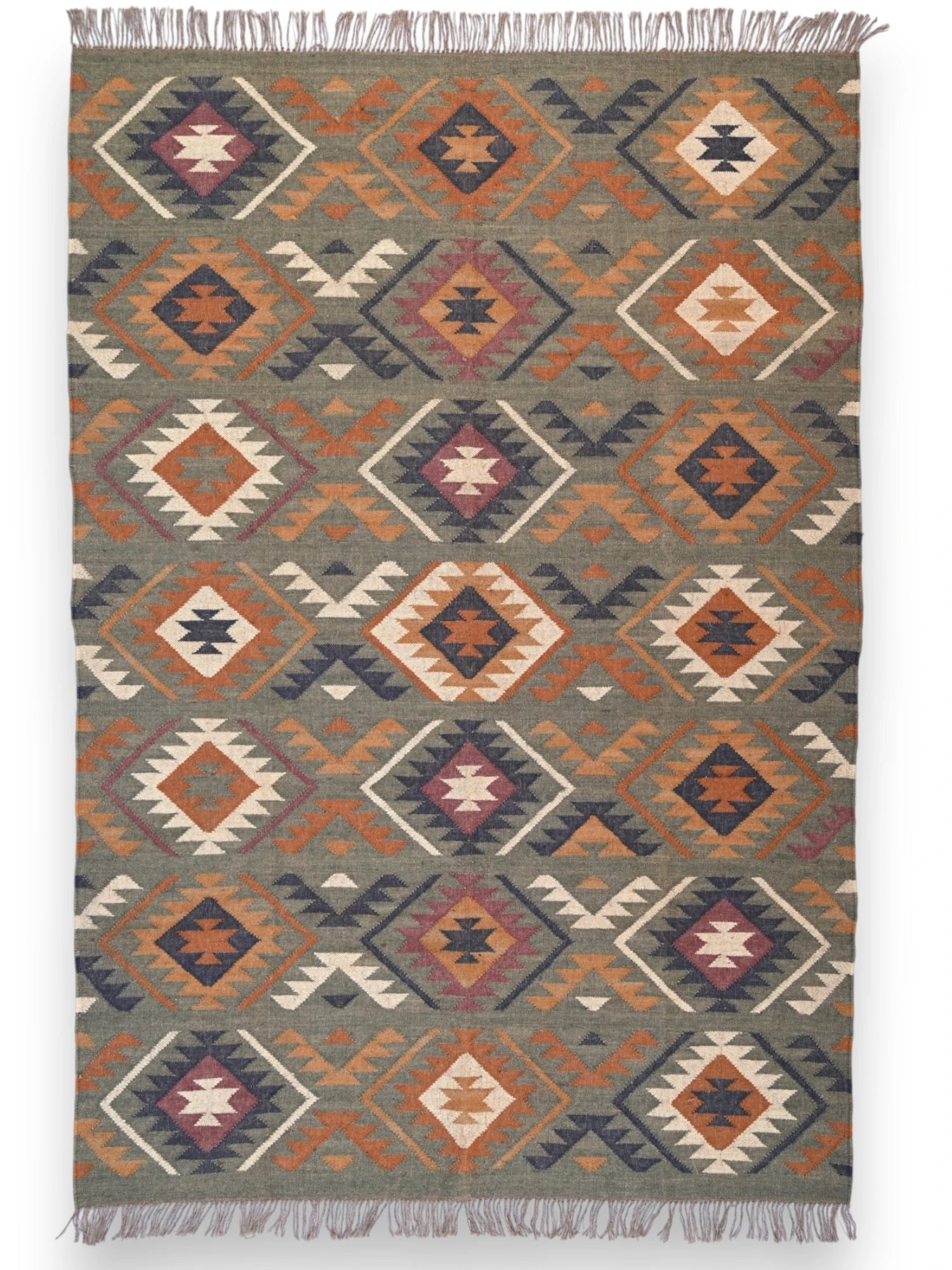 alfombras kililm pasillo 180x270 multicolor necha a mano en fibras naturales


