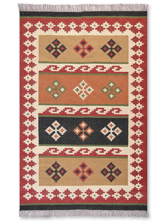 alfombras kililm pasillo 180x270 multicolor necha a mano en fibras naturales
