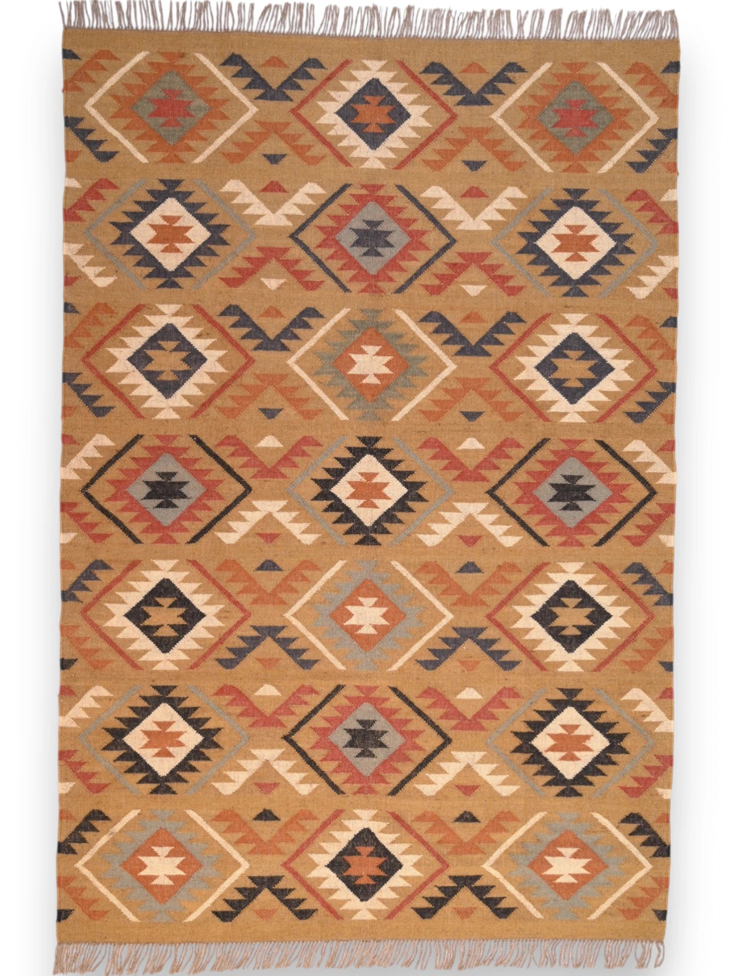alfombras kililm pasillo 180x270 multicolor necha a mano en fibras naturales