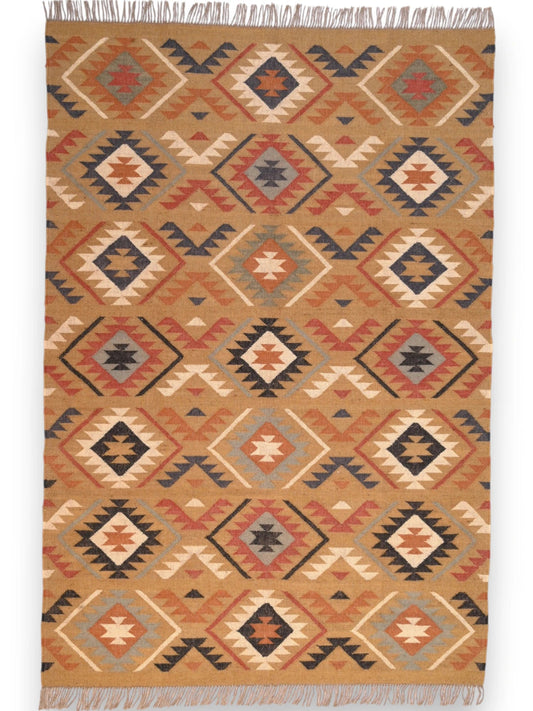alfombras kililm pasillo 180x270 multicolor necha a mano en fibras naturales