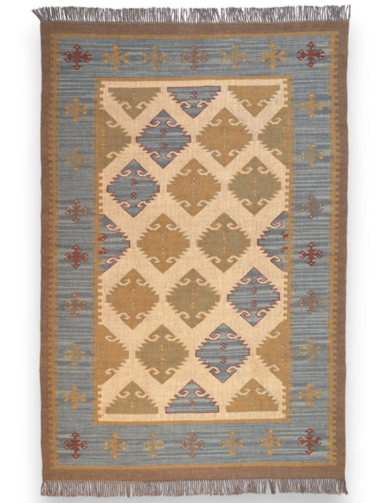 alfombras kililm pasillo 180x270 multicolor necha a mano en fibras naturales