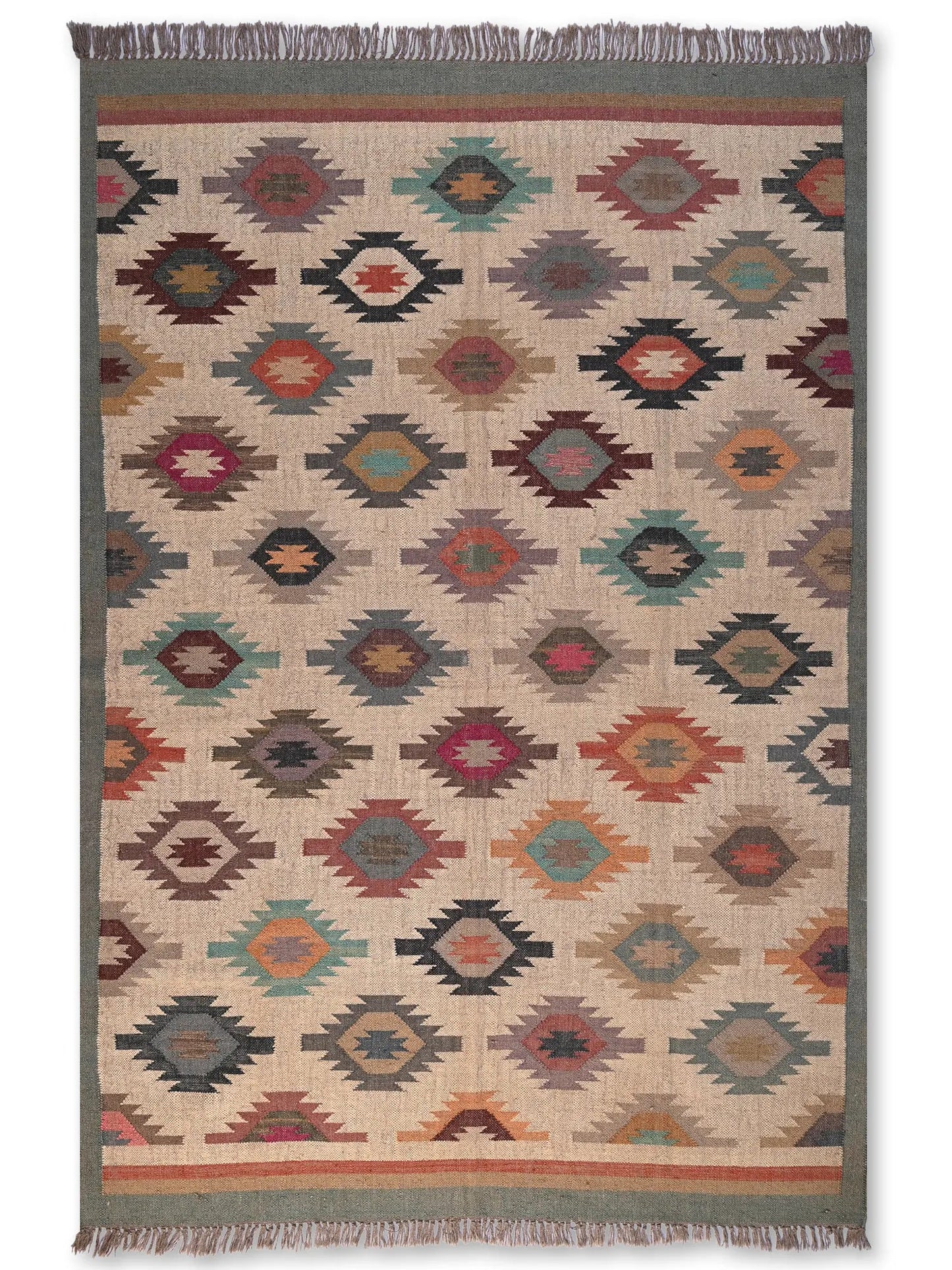 alfombras kililm pasillo 180x270 multicolor necha a mano en fibras naturales
