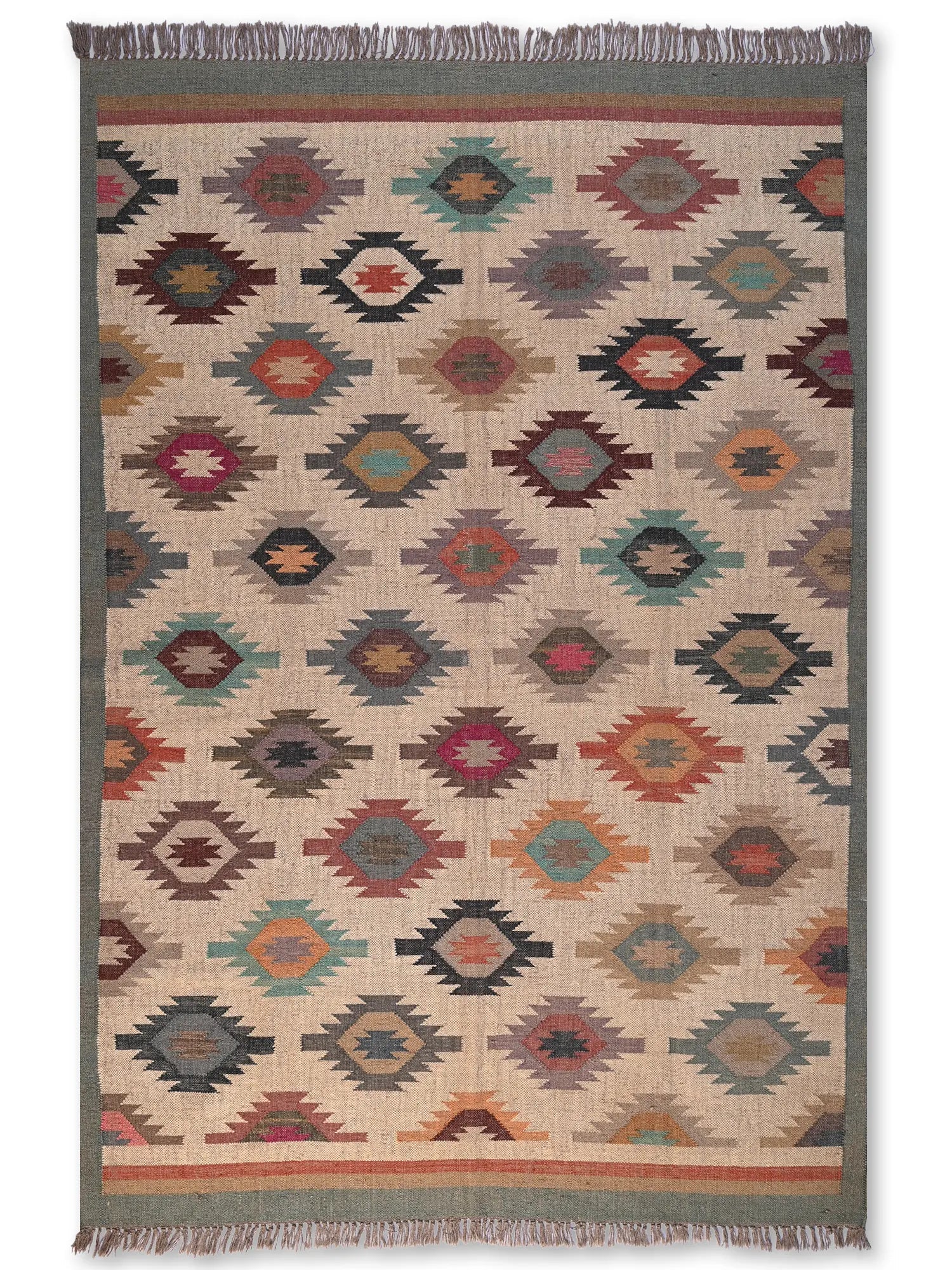 alfombras kililm pasillo 180x270 multicolor necha a mano en fibras naturales
