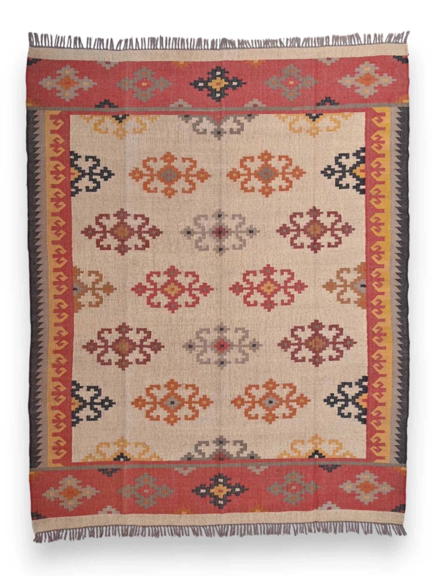 alfombras kililm pasillo  240x300  multicolor necha a mano en fibras naturales